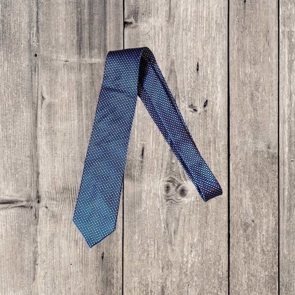 Bruno Piattelli Roma Printed Silk Tie Blue